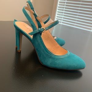 Nine West Blue Suede Slingback